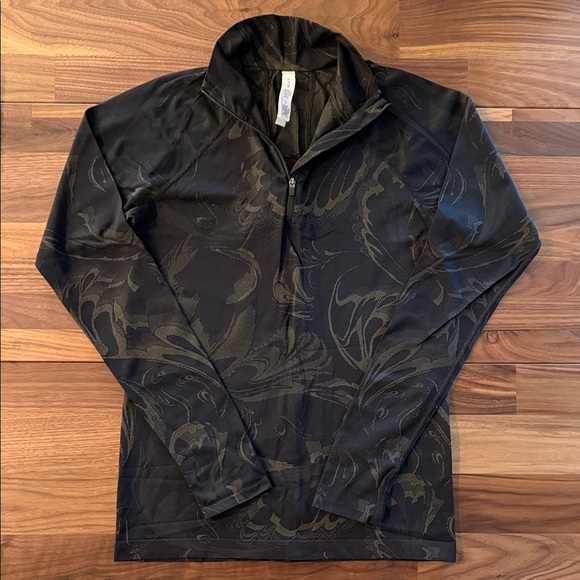 Athleta Momentum Quarter Zip Black Textured Pullover - Picture 1 of 4